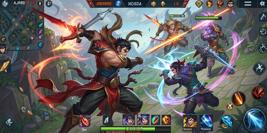 Screenshot gameplay intens dari AJR88 yang menunjukkan aksi seru.