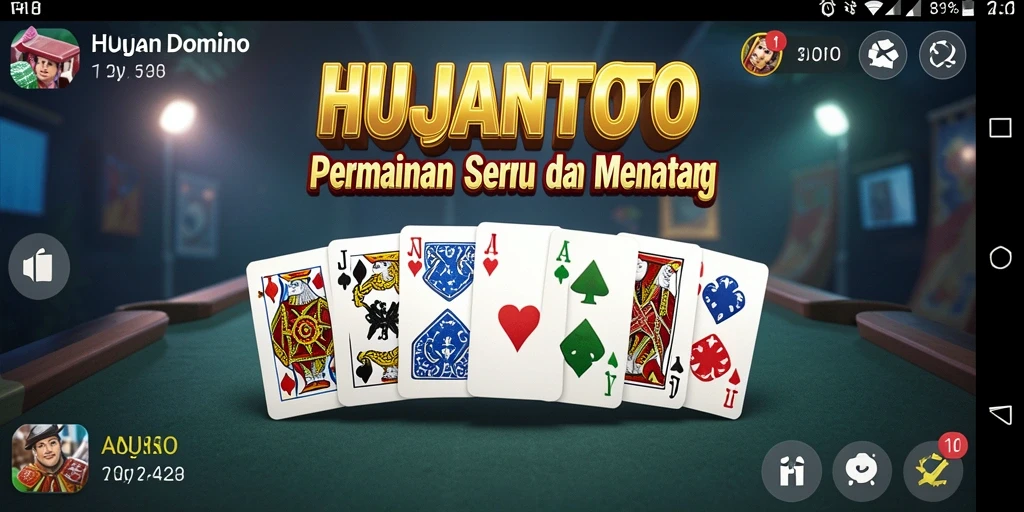 Tampilan menarik gameplay domino di HUJANTOTO.