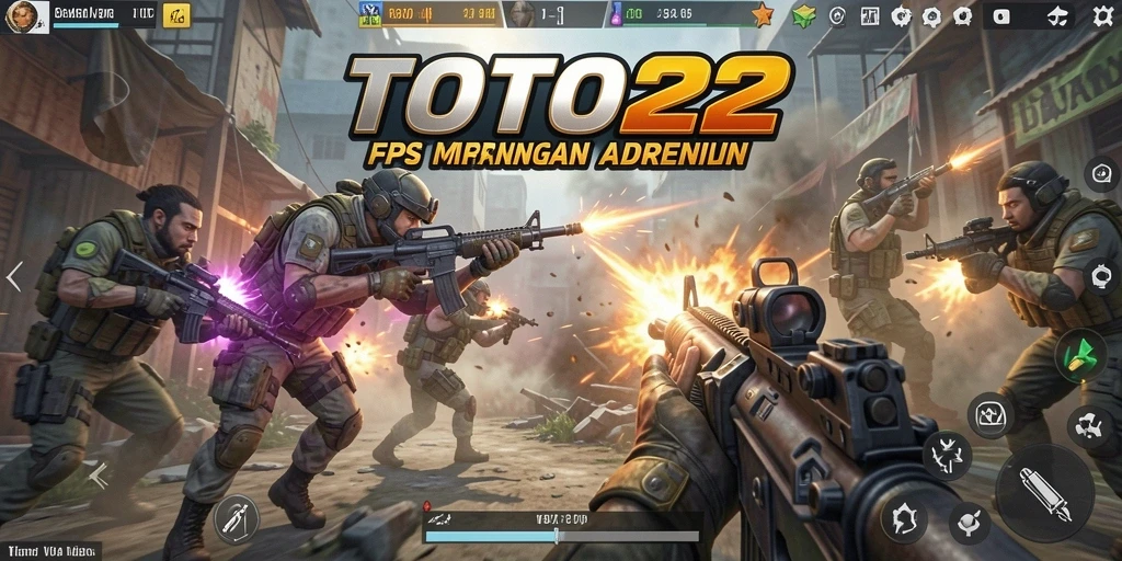 Screenshot utama TOTO22 menampilkan aksi tempur seru dalam gameplay FPS.